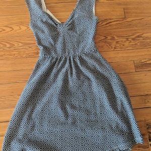 Anthropologie  open back geometric pattern dress